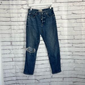 Everlane The Cheeky Jean Button Fly Distressed Straight Leg Denim Women’s 28 Y2K